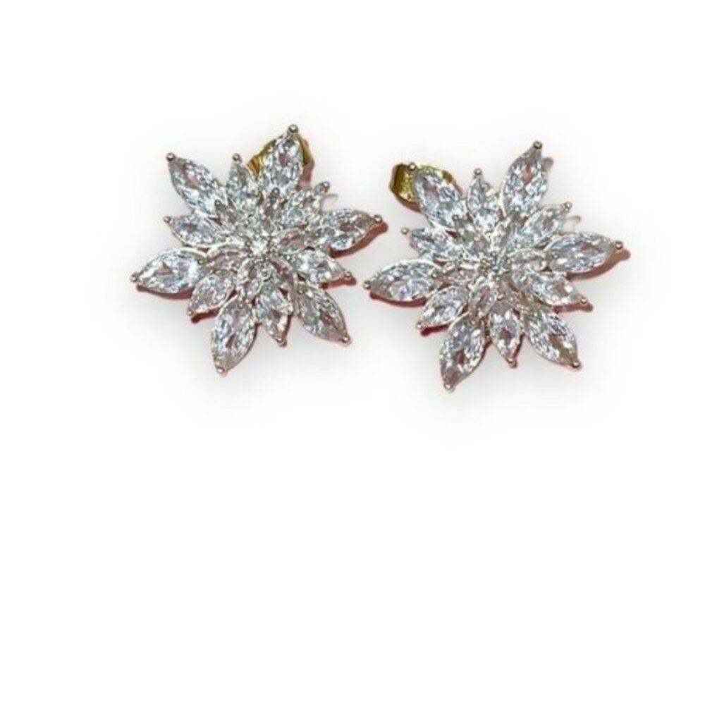 Sterling Silver Bridal Crystal Earrings